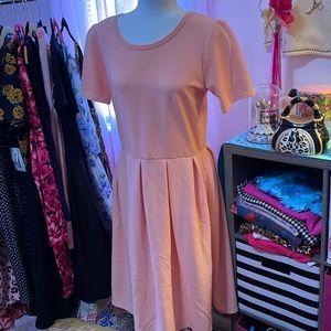 Pink Lularoe amelia sz xl dress with pockets